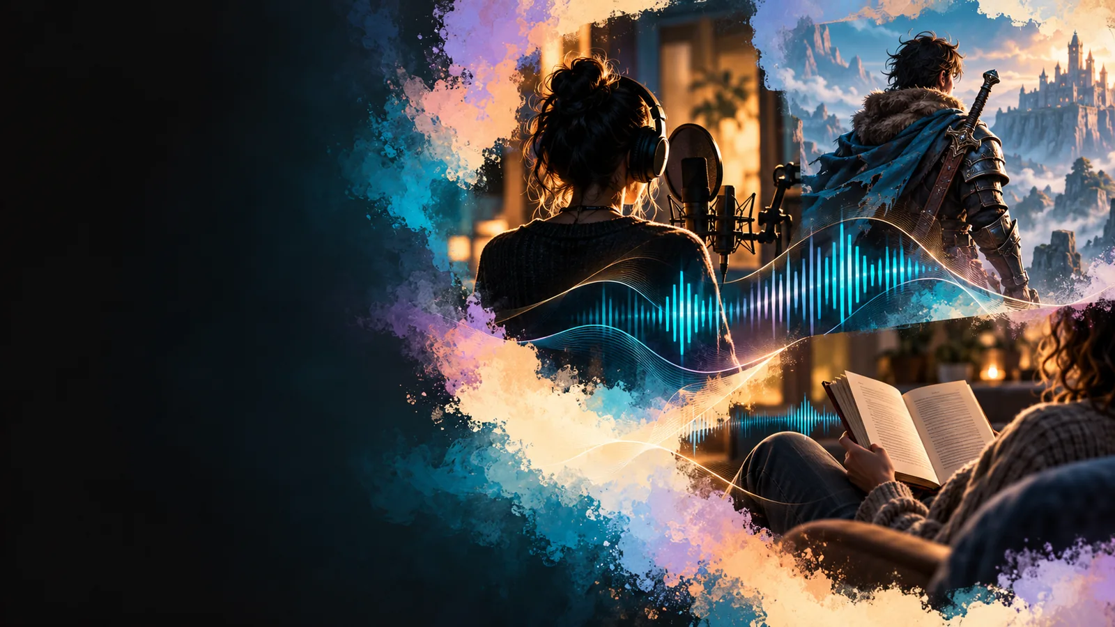 Abstract artwork representing a digital voice workspace